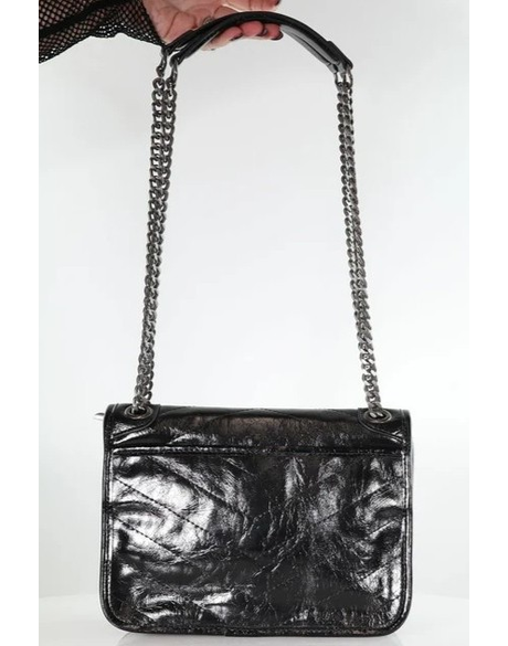 The Roxy Medium - Black Crinkle Patent