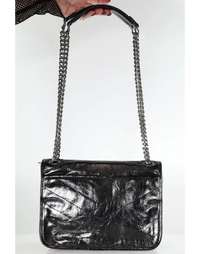 The Roxy Medium - Black Crinkle Patent