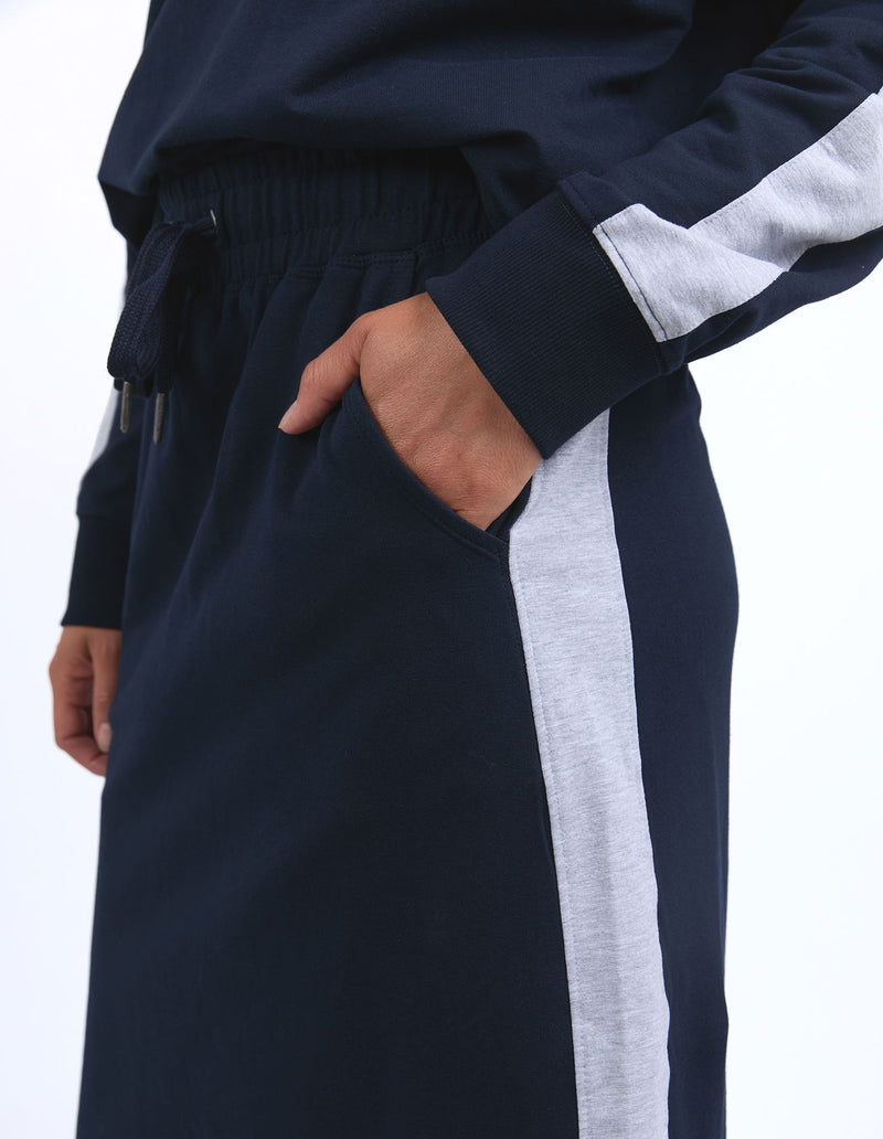 Sloane Fleece Skirt - Navy/Grey Marle Trim