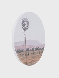 Rustic Meadow Windmill Ceramic Coaster