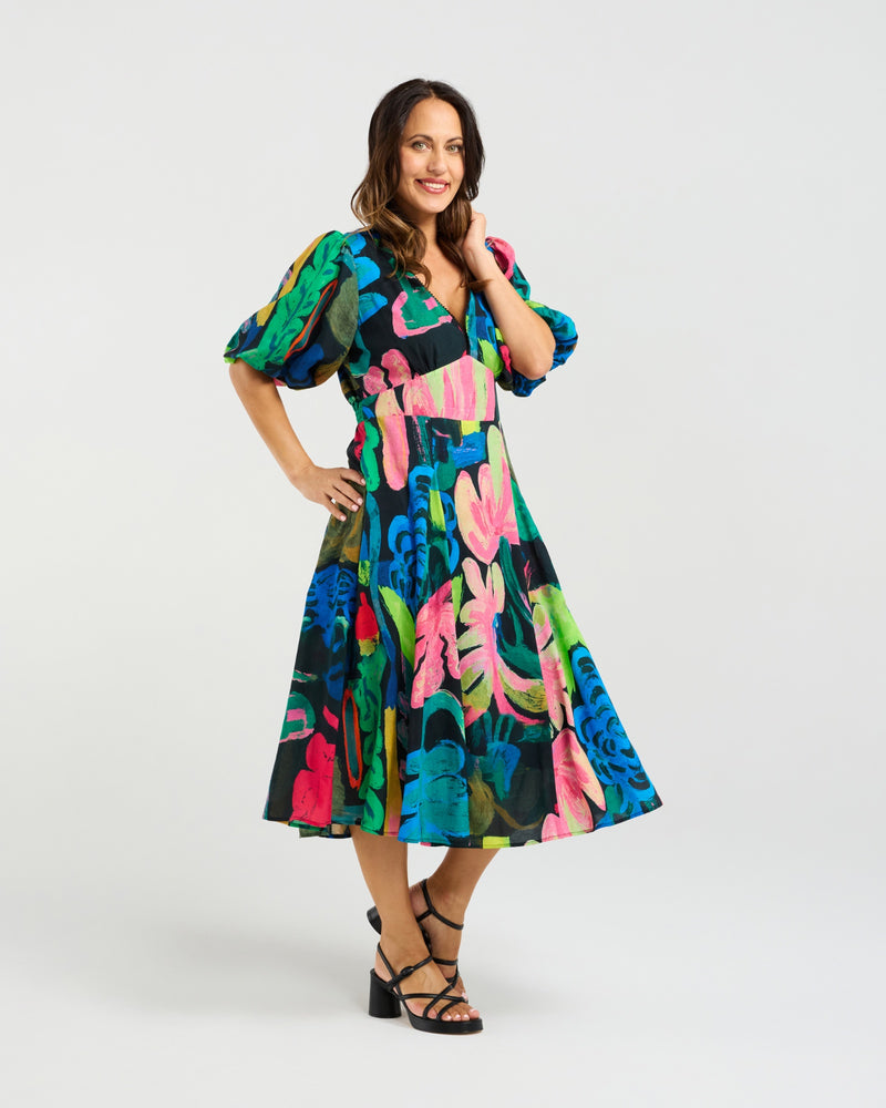 Olivia Dress - Midnight Fern