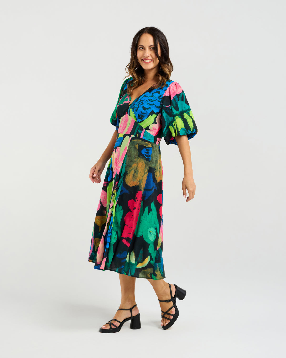 Olivia Dress - Midnight Fern