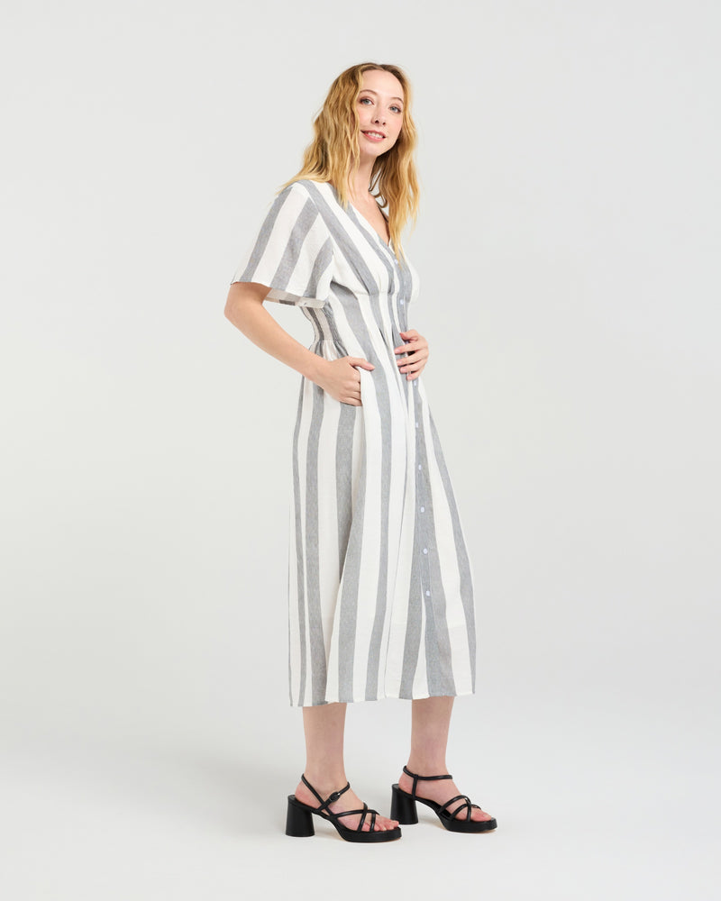 Amara Dress - Pebble Shore