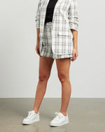 Sara Shorts - White Plaid