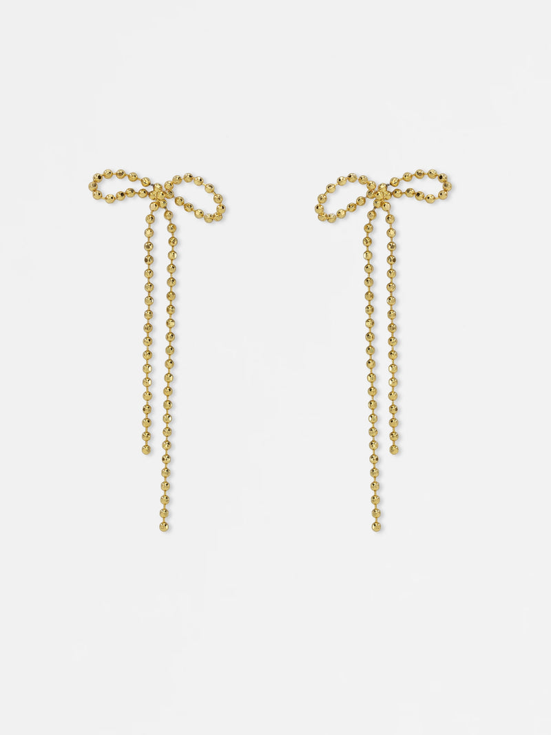 Earrings Petite Chain Bow - Gold