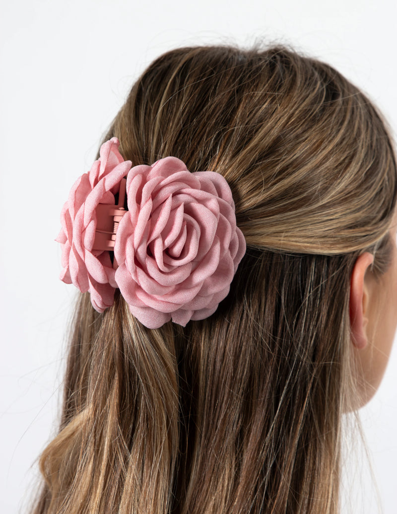 Hair Claw Fabric Rose - Blush