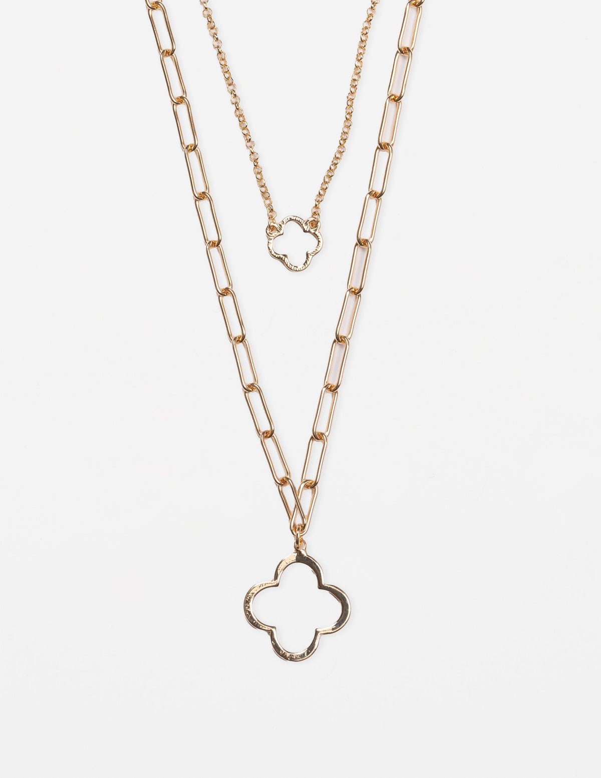 Necklace Gold Chain Cutout Flower