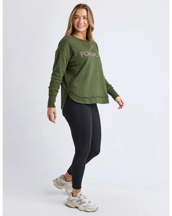 Simplified Metallic Crew - Olive