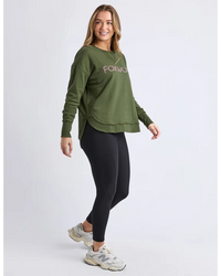 Simplified Metallic Crew - Olive
