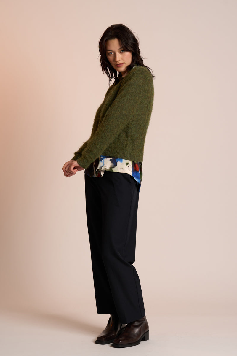 Fluff Piece Jumper - Moss - Girl Next Door Fashion