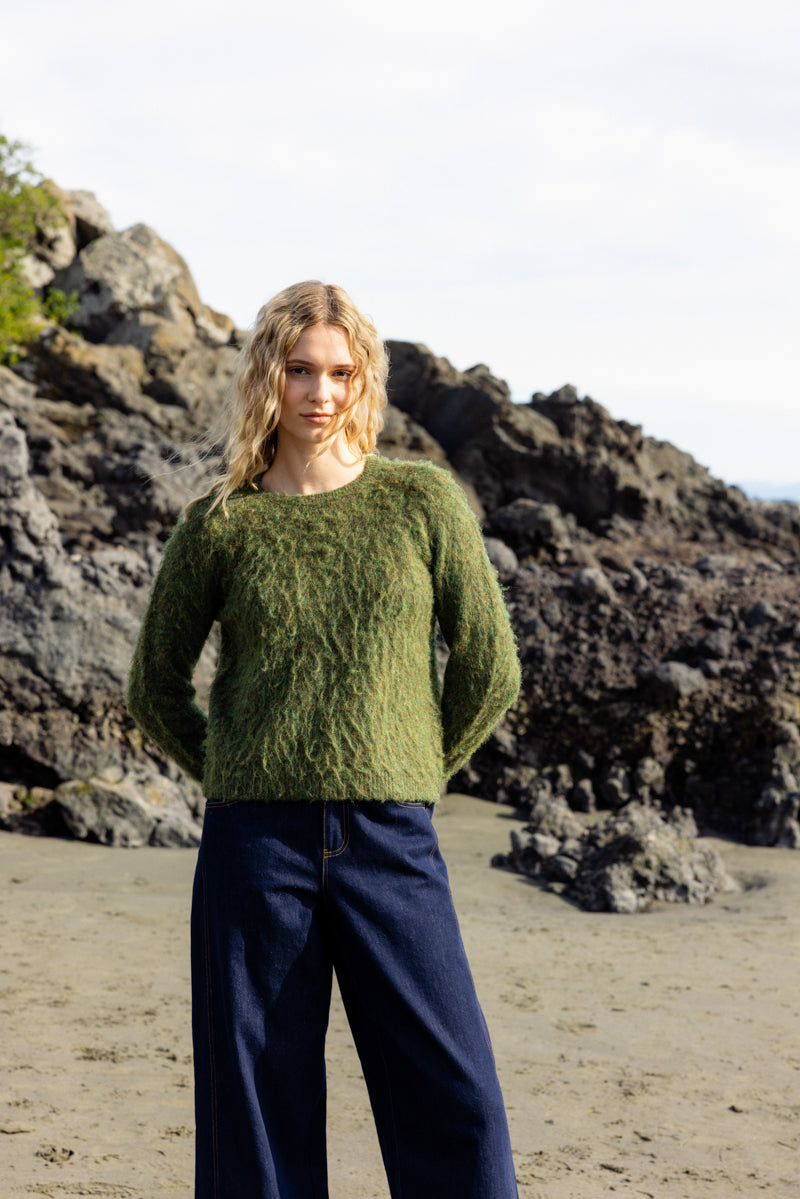 Fluff Piece Jumper - Moss - Girl Next Door Fashion