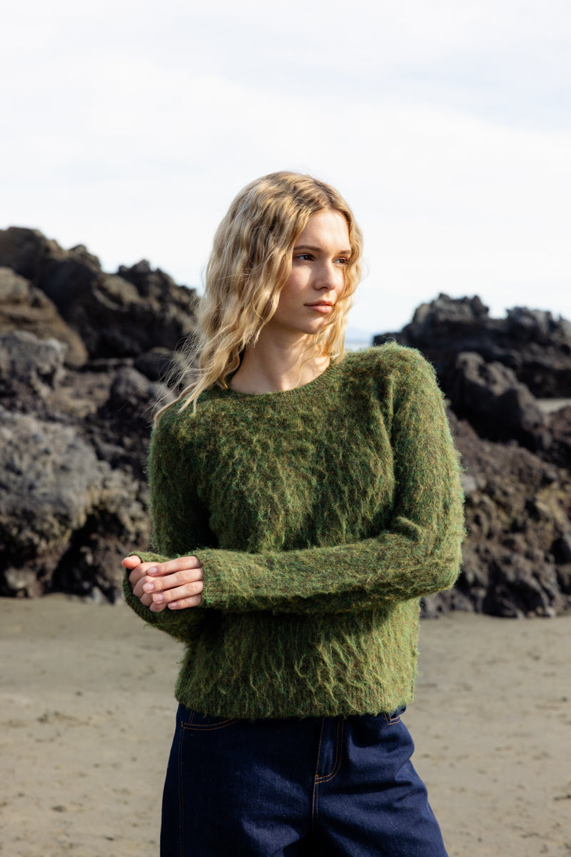 Fluff Piece Jumper - Moss - Girl Next Door Fashion