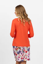 Boat Neck 3/4 Sleeve Top - Punch