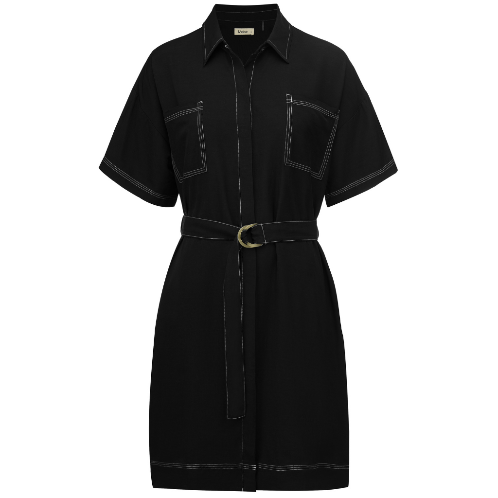 Cora Shirt Dress - Black