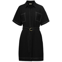Cora Shirt Dress - Black