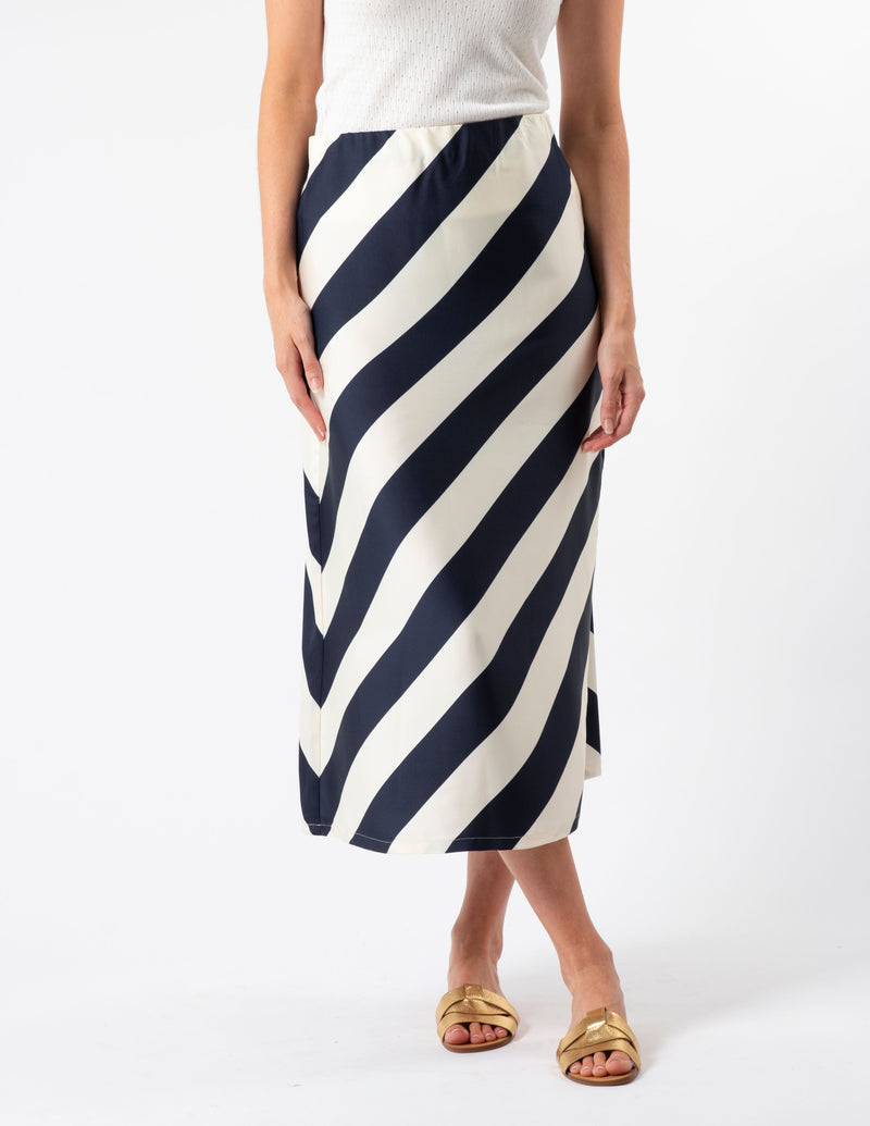 Erin Skirt - Navy & White Stripe