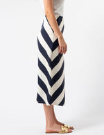 Erin Skirt - Navy & White Stripe