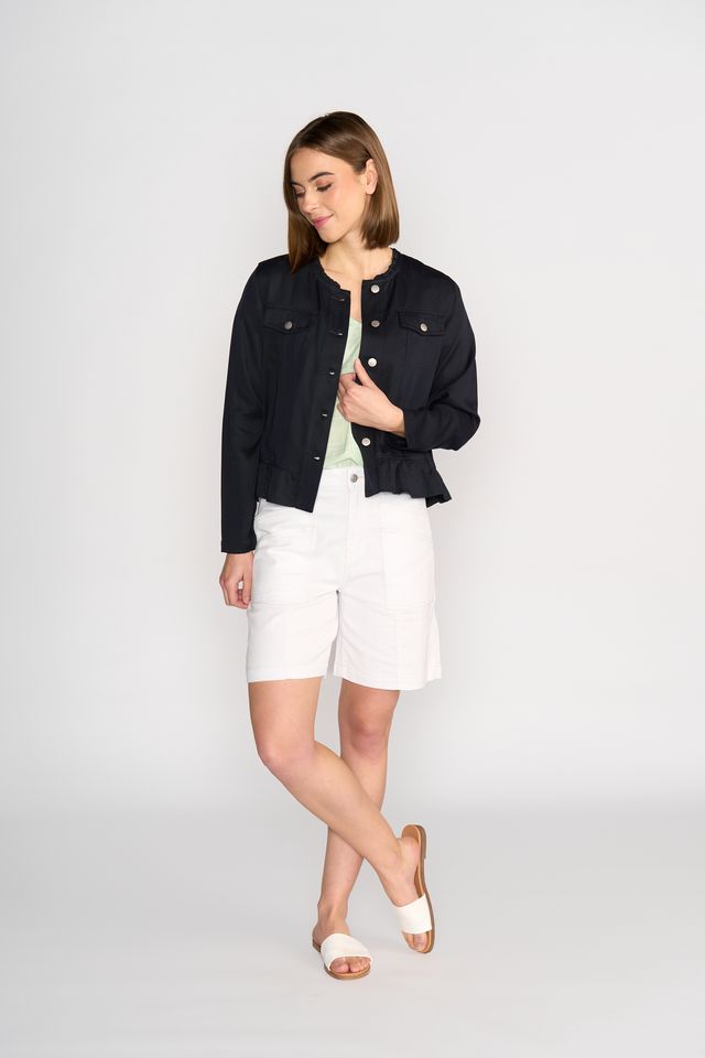 Jacket with Frill Hem - Ink