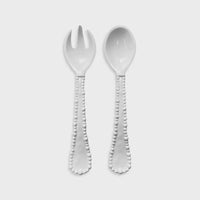 Melamine Pearl Salad Servers - White