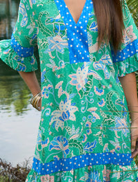 Samira Dress - Emerald Multi