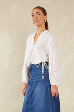 Sardinia Tie Blouse - Bianco