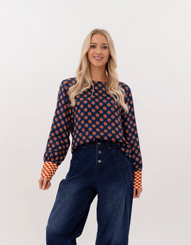 Finley Top - Geo Flora - Girl Next Door Fashion