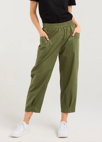 Ashley Barrel Leg Pant - Treetop Green - Girl Next Door Fashion