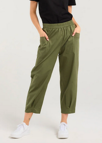 Ashley Barrel Leg Pant - Treetop Green - Girl Next Door Fashion