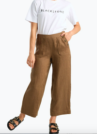 Ester Crop Linen Pant - Cappucino