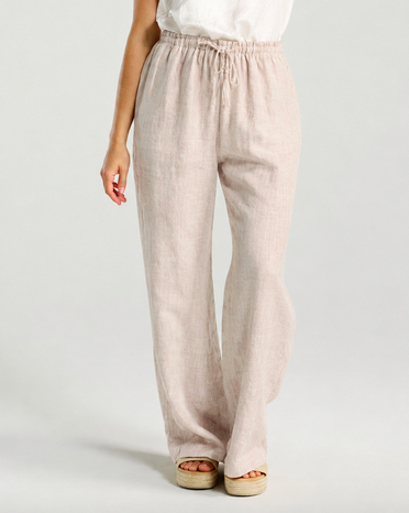 Leila Cross Dye Linen Pant - Stone
