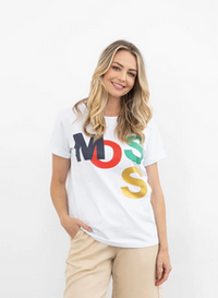 Moss Logo Tee - White
