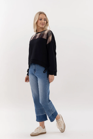 Kylie Sweat - Plaid Insert - Girl Next Door Fashion