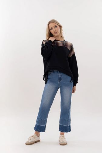 Kylie Sweat - Plaid Insert - Girl Next Door Fashion