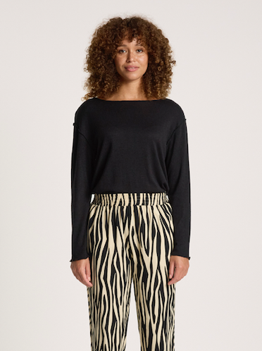 Aria Long Sleeve Top - Black - Girl Next Door Fashion