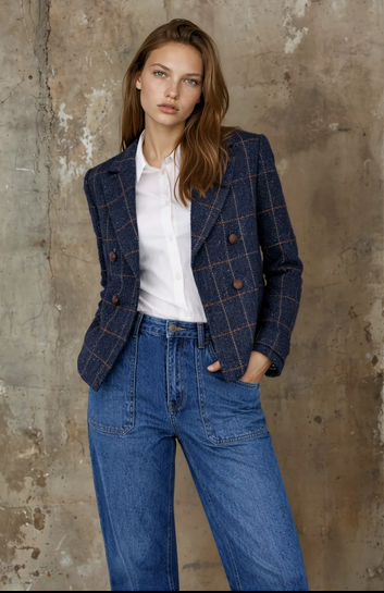 Mateo Jacket - Navy Plaid