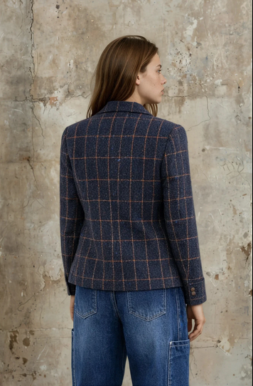 Mateo Jacket - Navy Plaid