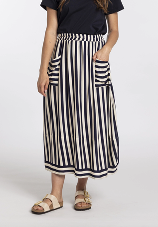 Trenley Skirt - Navy stripe