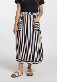 Trenley Skirt - Navy stripe