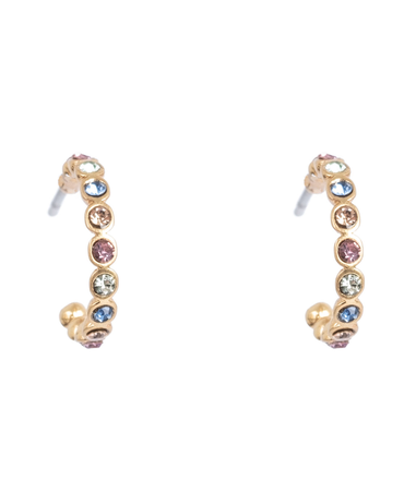 1018-1438 Vibrance Multicolour Creol Earring - Gold