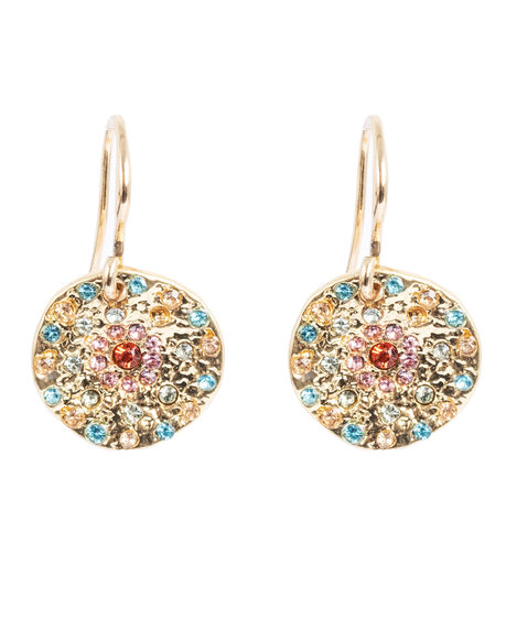 1018-1440 Vibrance Multicolour Fishhook Pendant Earring - Gold