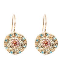 1018-1440 Vibrance Multicolour Fishhook Pendant Earring - Gold