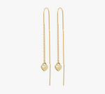 Afroditte Recycled Heart Chain Earrings - Gold Plated