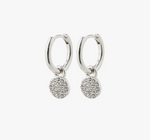 Chayenne Recycled Crystal Hoop Earrings - Silver Plated