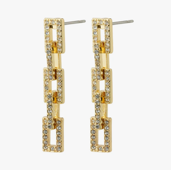 Coby Recycled Crystal Earrings - Gold Plated