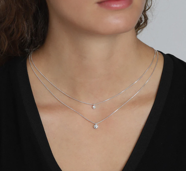 Lucia Pi Necklace Silver Plated - Double