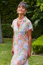 Botanical Shirt Dress - Sunset Hydrangea