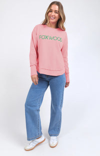 Simplified Metallic Crew - Pink with Emerald Green