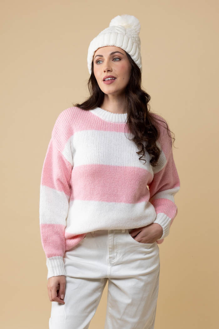 Smith Knit Jumper - Pink White