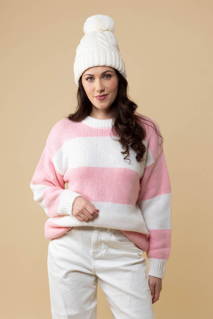 Smith Knit Jumper - Pink White