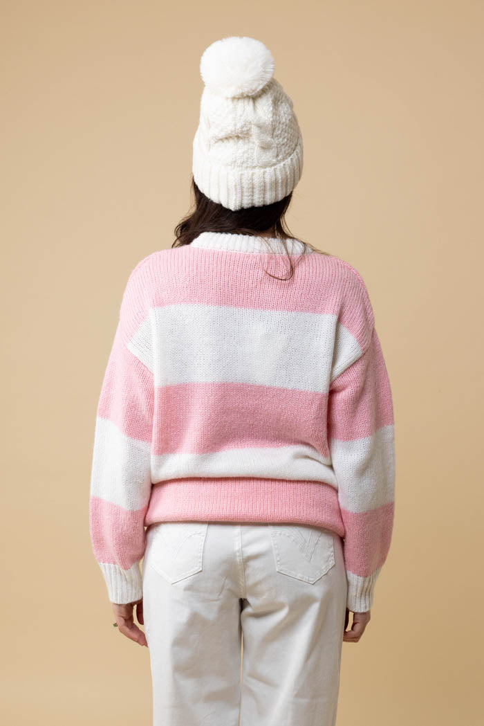 Smith Knit Jumper - Pink White